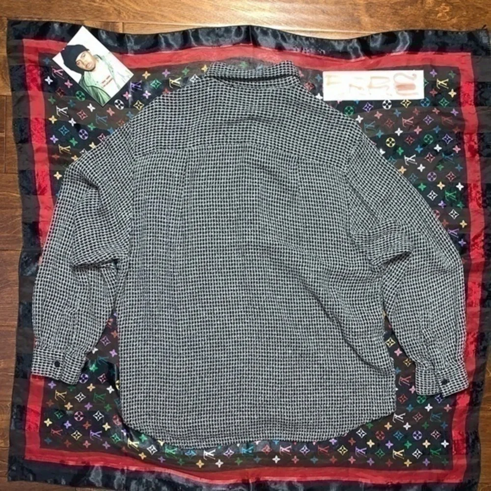 Japanese Style Sashiko Boro Stitch Knit Shirt Authentic Vintage Guess USA 80s πΈ - Picture 3 of 6
